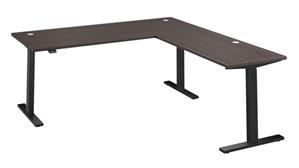 Standing Desks - Electronically Adjustable Bush Furniture 72in W Height Adjustable L-Shaped Standing Desk