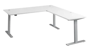 Standing Desks - Electronically Adjustable Bush Furnishings 72in W Height Adjustable L-Shaped Standing Desk