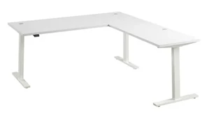 Standing Desks - Electronically Adjustable Bush Furnishings 72in W Height Adjustable L-Shaped Standing Desk