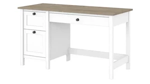 Stand-Alone Single Pedestal Desks Bush Furnishings 54in W Computer Desk with Drawers