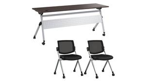 Training Tables Bush Furniture 72in W Nesting Training Table and 2 Nesting Chairs