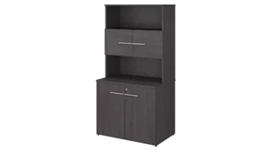 Tall Storage Cabinets Bush Furniture 36in W Tall Storage Cabinet with Doors and Shelves