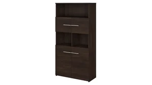 Standard Bookcases Bush Furnishings 5 Shelf Bookcase with Doors
