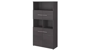 Standard Bookcases Bush Furnishings 5 Shelf Bookcase with Doors