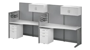Cubicles Bush Furnishings Set of 2 Workstations with Storage