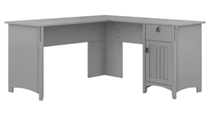 L Shaped Single Pedestal Desks Bush Furnishings 60in W L-Shaped Desk with Storage