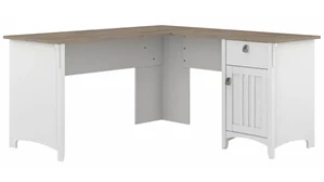 L Shaped Single Pedestal Desks Bush Furniture 60in W L-Shaped Desk with Storage