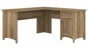 L Shaped Single Pedestal Desks Bush Furniture 60in W L-Shaped Desk with Storage