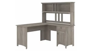 L Shaped Desks with Hutch Bush Furnishings 60in W L-Shaped Desk with Hutch