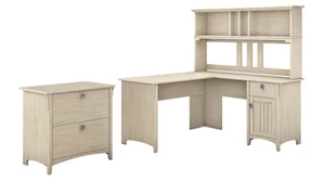 L Shaped Desks with Hutch Bush Furnishings 60in W L Shaped Desk with Hutch and Lateral File Cabinet