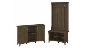 Storage Cabinets Bush Entryway Storage Set with Hall Tree / Shoe Bench and Accent Cabinet