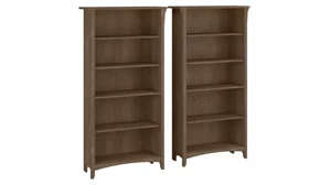 Standard Bookcases Bush Furnishings Tall 5 Shelf Bookcase (Set of 2)