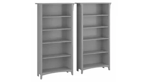 Standard Bookcases Bush Furniture Tall 5 Shelf Bookcase (Set of 2)