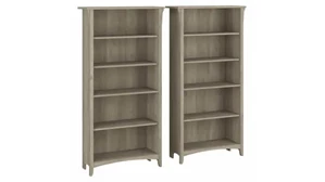 Standard Bookcases Bush Furnishings Tall 5 Shelf Bookcase (Set of 2)