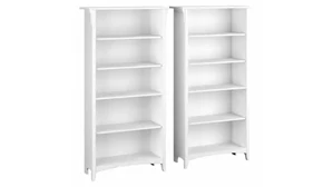 Standard Bookcases Bush Furnishings Tall 5 Shelf Bookcase (Set of 2)