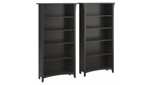 Standard Bookcases Bush Furniture Tall 5 Shelf Bookcase (Set of 2)
