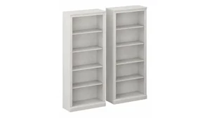 Standard Bookcases Bush Furniture Tall 5 Shelf Bookcases (Set of 2)