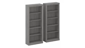 Standard Bookcases Bush Furnishings Tall 5 Shelf Bookcases (Set of 2)