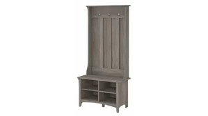 Coat Racks & Hall Trees Bush Furniture Hall Tree with Shoe Storage Bench