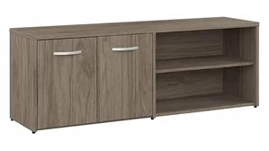 Storage Credenzas Bush Low Storage Cabinet with Doors and Shelves