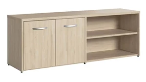 Storage Credenzas Bush Furnishings Low Storage Cabinet with Doors and Shelves