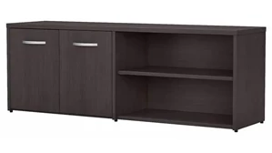 Storage Credenzas Bush Low Storage Cabinet with Doors and Shelves