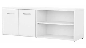 Storage Credenzas Bush Furnishings Low Storage Cabinet with Doors and Shelves