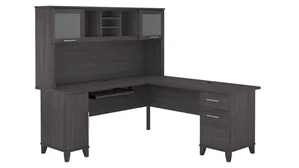 L Shaped Desks with Hutch Bush Furniture 72in W L-Shaped Desk with Hutch