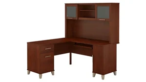 L Shaped Desks with Hutch Bush Furniture 60in W L Shaped Desk with Hutch