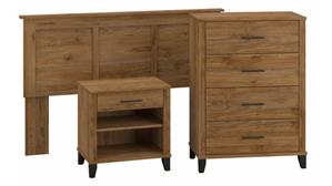 Bedroom Sets Bush Furniture Full/Queen Size Headboard, Chest of Drawers and Nightstand Bedroom Set