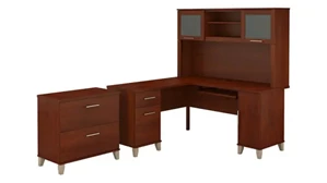 L Shaped Desks with Hutch Bush Furnishings 60in W L-Shaped Desk with Hutch and Lateral File Cabinet