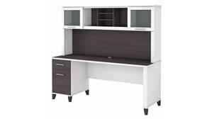 Stand-Alone Desks with Hutch Bush Furniture 72in W Office Desk with Hutch