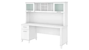 Stand-Alone Desks with Hutch Bush Furnishings 72in W Office Desk with Drawers and Hutch