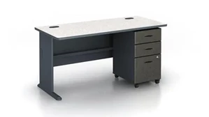 Modular Desks Bush Furniture 60in W Desk with Mobile File Cabinet (Assembled)