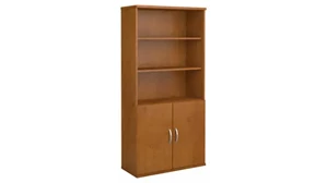 Standard Bookcases Bush Furnishings 36in W 5 Shelf Bookcase with Doors