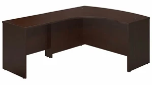 L Shaped Desk Shells Bush Furnishings 60in W x 43in D Left Hand Bowfront Desk Shell with 36in W Return