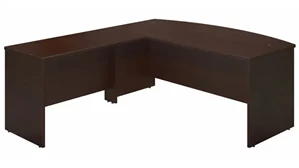 L Shaped Desk Shells Bush Furnishings 72in W x 36in D Bowfront Desk Shell with 48in W Return