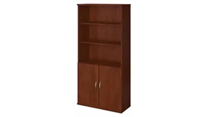 Standard Bookcases Bush Furnishings 36in W 5 Shelf Bookcase with Doors