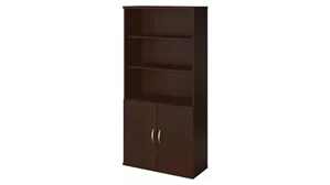 Standard Bookcases Bush Furnishings 36in W 5 Shelf Bookcase with Doors