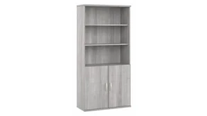 Standard Bookcases Bush Furnishings Tall 5 Shelf Bookcase with Doors