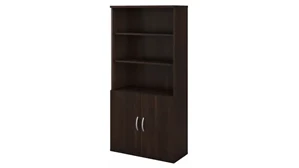 Standard Bookcases Bush Furnishings 5 Shelf Bookcase with Doors
