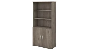 Standard Bookcases Bush Furniture 5 Shelf Bookcase with Doors