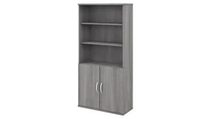 Standard Bookcases Bush Furnishings 5 Shelf Bookcase with Doors