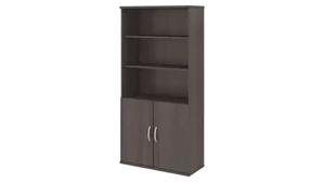 Standard Bookcases Bush 5 Shelf Bookcase with Doors