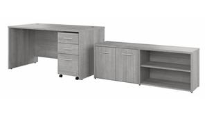 Office Suites Bush Furnishings 60in W x 30in D Office Desk with Storage Return and Assembled  Mobile File Cabinet