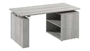 Adjustable Height Desks & Tables Bush 60in Electric Height Adjustable Standing Desk with Bookcase