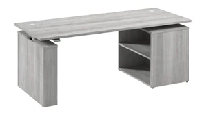 Adjustable Height Desks & Tables Bush Furniture 72in W Electric Height Adjustable Standing Desk with Bookcase