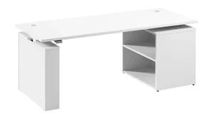 Adjustable Height Desks & Tables Bush 72in W Electric Height Adjustable Standing Desk with Bookcase