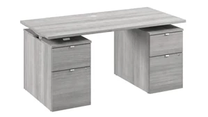 Adjustable Height Desks & Tables Bush 60in Electric Height Adjustable Standing Desk with Drawers