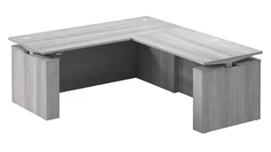 Standing Desks - Electronically Adjustable Bush Furniture 72in Electric Height Adjustable L-Shaped Standing Desk